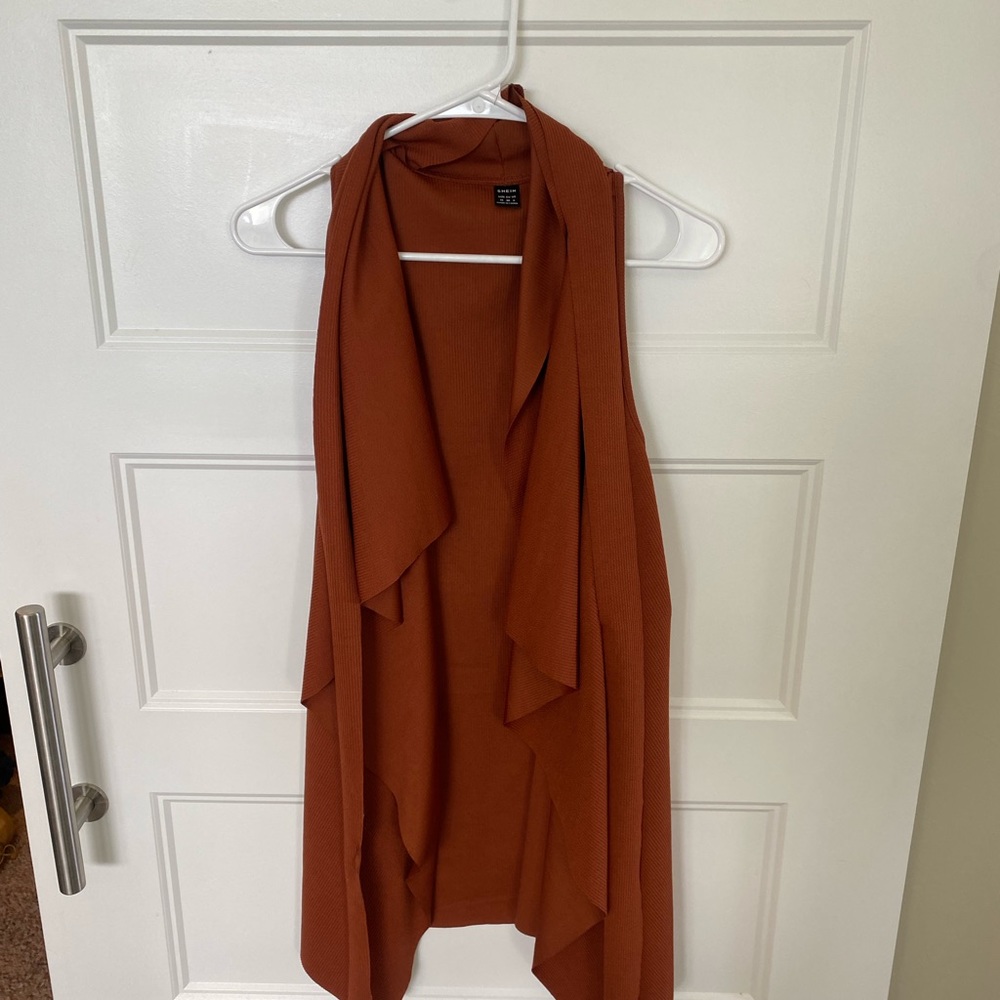Burnt orange short sleeve cardigan, never worn